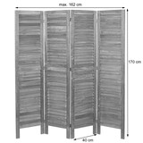 thumbnail of Paravent HWC-G30, Trennwand Sichtschutz Raumteiler, Shabby-Look 170x162cm ~ hellbraun