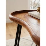 thumbnail of Retro Couchtisch `Umbrien`: Massivholz und Metallbeine, Nierenform, Sheesham-Holz, Handgefertigt. 71x40x51 cm | Kadima Design