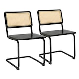 thumbnail of Set aus 2 schwarzen Stühlen aus Metall und Holz