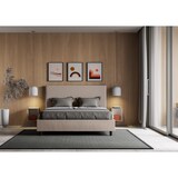 thumbnail of Cama de matrimonio sin somier 160x200 tapizada en símil piel color gris tórtola Focus