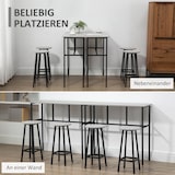 thumbnail of Barset Essgruppe Grau 100x40x90 cm mit 2 Tischen und 4 Barhockern, Industrial Design, Stahlgestell, platzsparend und pflegeleicht