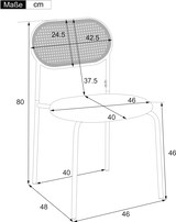 thumbnail of Esszimmerstühle 2er-Set PU Braun mit Rattan-Rückenlehne, Metallbeine