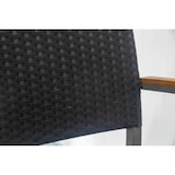 thumbnail of METRO PROFESSIONAL Sedia impilabile con braccioli Raikki, alluminio/polirattan/legno di teak, nero/grigio