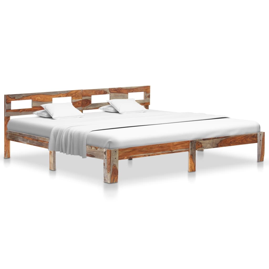 vidaXL Bedframe massief sheeshamhout 200x200 cm
