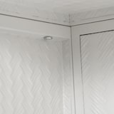 thumbnail of Wandschrank Hängeschrank 60x70x23 cm Weiß mit Glastüren und 3 Ebenen, Metallrahmen mit Flechtoptik, flexibel montierbar, modern