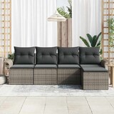 thumbnail of vidaXL Garten-Sofa-Set mit Kissen 5 pcs Grau Poly Rattan