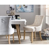 thumbnail of SIT Möbel Samt-Stuhl, 2er Set | mit Knopfheftung im Rücken | Bezug Samt creme | Beine Hevea natur | B 56 x T 63 x H 91 cm | 19000-24 | Serie STUHL