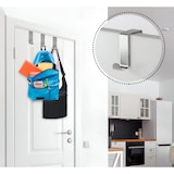 thumbnail of TOJ Living Ganci da porta – set da 8 – acciaio inox – argento – sopra porta – portata 5 kg
