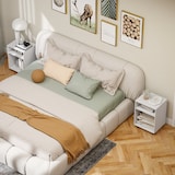 thumbnail of HOMCOM Mobile Porta Stampante con Ruote e 2 Ripiani in Legno Bianco