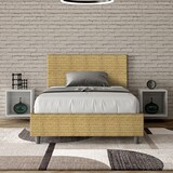 thumbnail of Letto una piazza e mezza senza rete imbottito 120x210 tessuto Aragona 3 giallo Adele