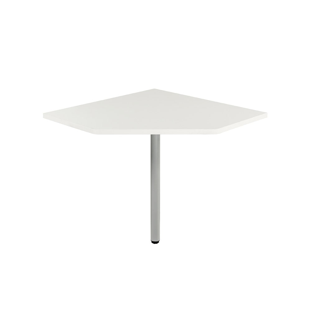 Mesa de canto Rocada 90º em faia para secretária série WORK/METAL - alumínio/branco