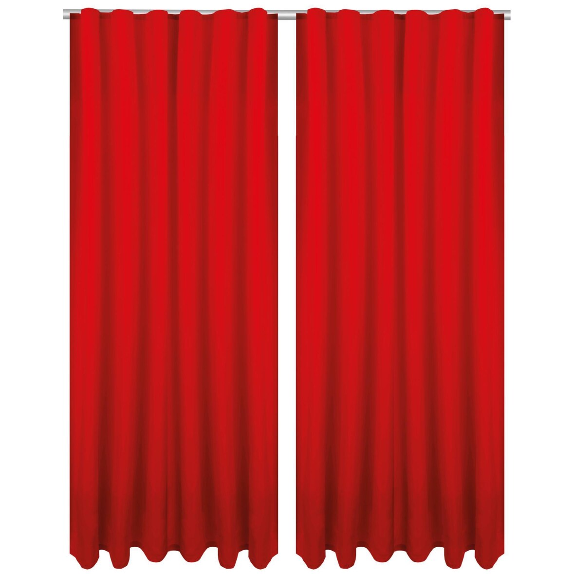 2er Set Dekoschal Ellen,Universalband, inkl. Raffhalter 140 x 145 cm rot - kaminrot