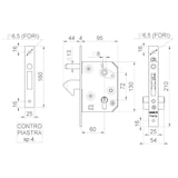 thumbnail of Serratura Infilare a gancio per cancelli scorrevoli 60 mm Art. 350.60 COMBI