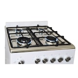 thumbnail of Gasline Gas-Standherd Gasbackofen mit Thermostat, 60cm SHGG6060FGWW,  Grill, Umluft, Weiß / gewalztes Edelstahl, elektrische Zündung Erdgas Propangas