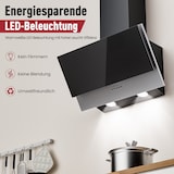 thumbnail of A+++ Kopffreie Dunstabzugshaube 60cm Umluft & Abluft mit 400 m³/h Luftleistung, Abzugshaube mit 2 Aktivkohlefiltern, 1 Fettfilter, 3 Stufen, 2 LEDs