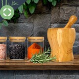 thumbnail of Runde Gläser Bambusdeckel 10 Stück je 150 ml luftdicht Klarglas