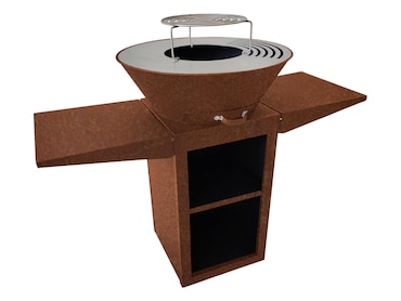 PURLINE Barbacoa de acero corten con plancha de 60 cm EFP57CO