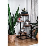 thumbnail of Metalen Plantentafel met Houten Etagères - 34 x 34 x 67 cm - Plantenrek - Tuin Etagere - Plantenzuil - Vierkant