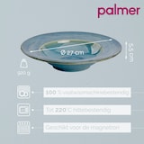 thumbnail of palmer Miami tiefe Teller - 2er-Set, Steingut, Ø 27 cm, grün blauer Ton, für Pasta, Suppe oder als Servierteller, stapelbar, spülmaschinenfest