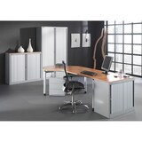 thumbnail of BISLEY Rollladenschrank in verkehrsweiß abschließbar Schrank aus Metall Rolladen aus Kunststoff inkl. 2 Einlegeböden