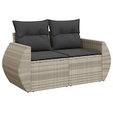 thumbnail of vidaXL 9-tlg. Garten-Sofagarnitur mit Kissen Hellgrau Poly Rattan