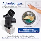 thumbnail of Ablaufpumpe kompatibel mit Bosch 00145212 mit Pumpenkopf für Waschmaschine