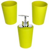 thumbnail of 3tlg Badezimmer Set MARTA Grün 1x Seifenspender & 2x Becher – 2x 24171 & 1x 24172