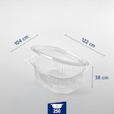 thumbnail of Metro Professional Vaschetta ovale in PET con coperchio incernierato 250 cc transparent - (1 cf x 100 pz)