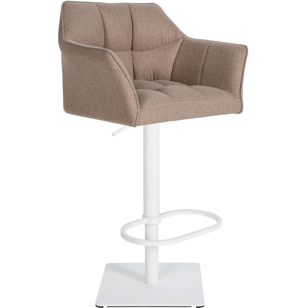 Barhocker Damaso Filzbezug taupe/weiß