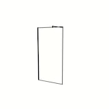 thumbnail of AICA Walkin Mampara Panel de ducha borde de serigrafía negra Vidrio Antical 8mm con Barra 140cm Perfil Negro Mate (118-120)x200cm