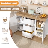 thumbnail of Kommode 120x40x82 mit 3 Schubladen & 2 Türen, Sideboard Schrank Stauraum, E1 Spanplatte Möbel für Schlafzimmer Wohnzimmer, Weiß Eiche