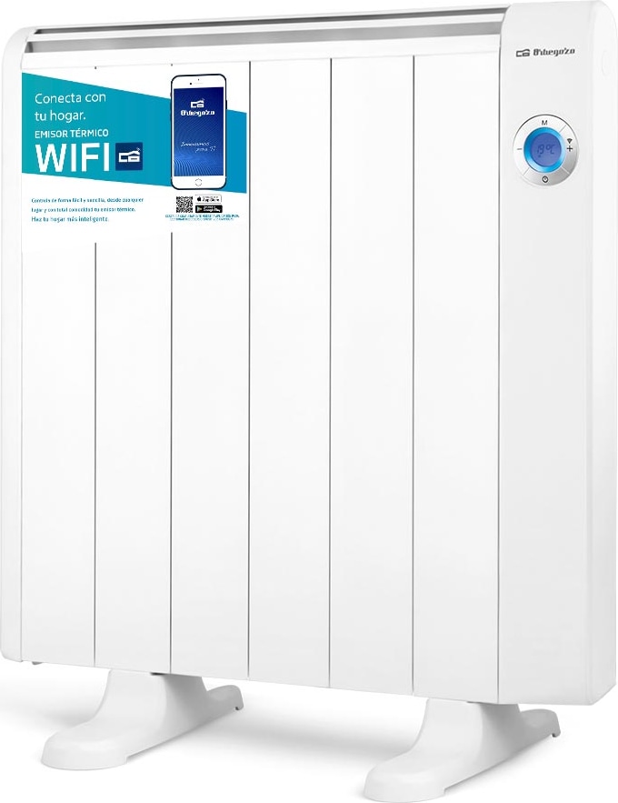 Orbegozo emisor térmico con wifi RRW 1000, 6 elementos, sin aceite, programable, 3 modos, Orbegozo App, display LCD, 1000 W