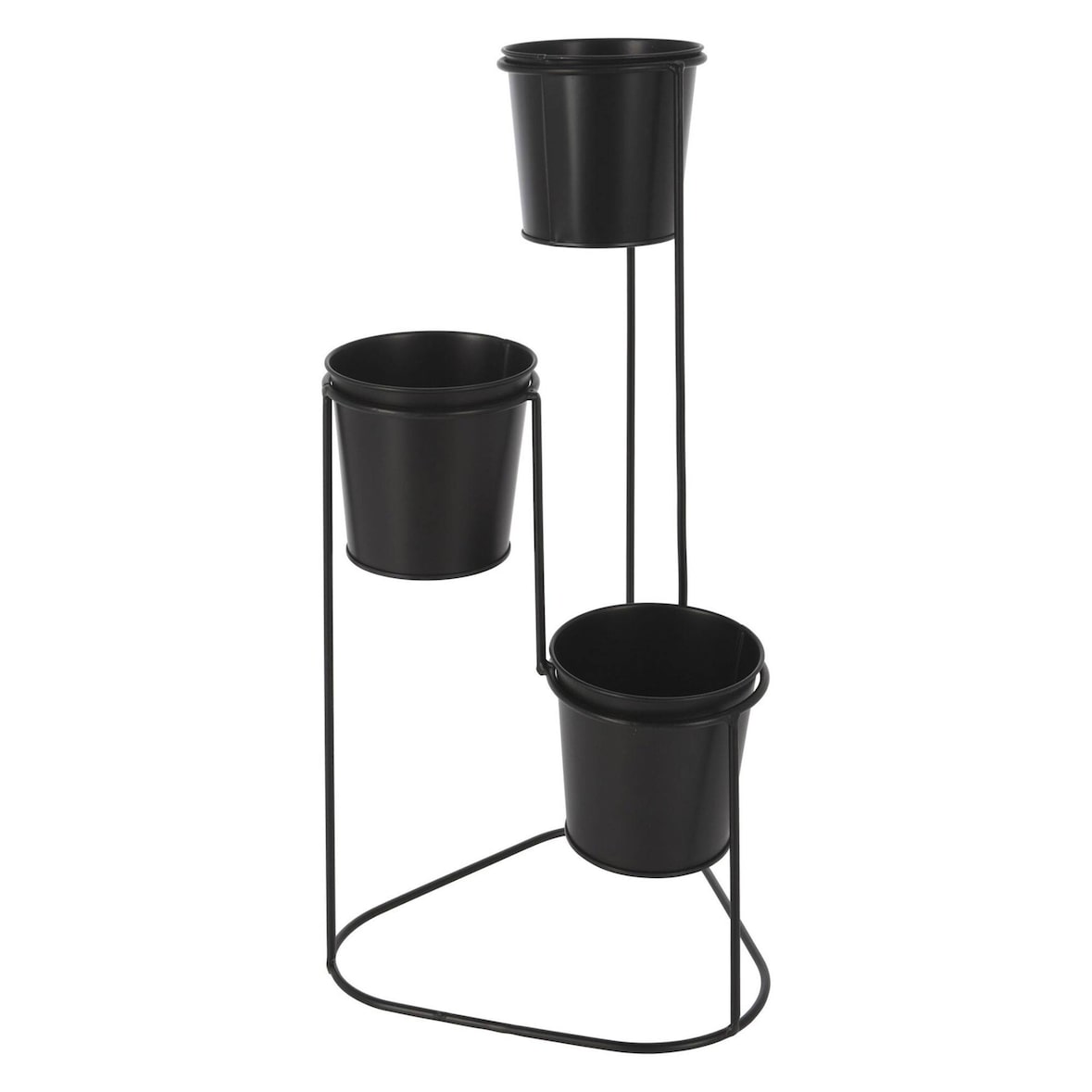 WellHome - Metallvase mit 3 Töpfen (Ø11x10cm) mit schwarzem Rahmen 46,5cm