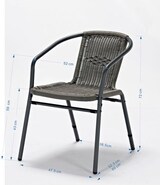 thumbnail of METRO PROFESSIONAL Sedia impilabile con braccioli, alluminio/polirattan, grigio