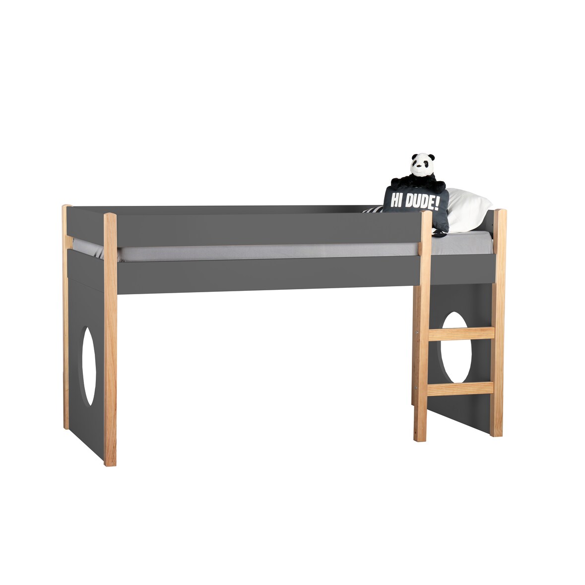 Möbilia Seitenpaneel 2er Set | für Bett 12020018 | aus MDF Holz | B 90 x T 2,5 x H 90 cm | grau | 12020020 | Serie BETT