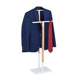 thumbnail of Relaxdays Herrendiener, für Jackett & Hose, HBT: 106,5 x 47 x 20 cm, MDF & Stahl, stehender Stummer Diener, weiß/natur