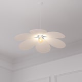 thumbnail of Luminaire Suspension pétales  en métal et coton Beige D 72 cm