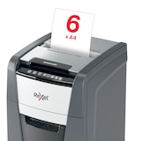 thumbnail of REXEL Destructeur de documents Optimum Auto+ 150M P-5, coupe micro, 2x15mm, 150 feuilles, 44 L 2020150MEU