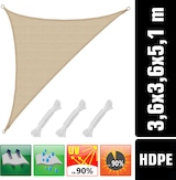 thumbnail of Toldo UV HDPE 3,6x3,6x5,1 Vela Protección Solar Triangular Techo Balcón beige