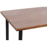 thumbnail of Bartafel HWC-N21, statafel bistrotafel, voetensteun industrieel metaal massief hout grenen 108x120x61cm ~ bruin