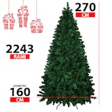 thumbnail of Albero Di Natale 270 Con Sacca 2243 Rami Foltissimo Rami A Gancio Base A Croce In Metallo Doppia Foglia Colorata In PVC (270 Cm, 2243 Rami)