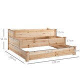 thumbnail of Outsunny jardinera exterior grande de madera de 3 niveles con diseño de escalera para cultivos plantas flores para terraza 120x120x56 cm natural