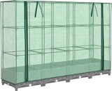 thumbnail of vidaXL Hochbeet mit Gewächshaus-Aufsatz Rattan-Optik 160x40x123 cm