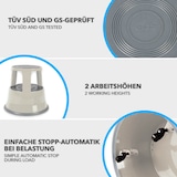 thumbnail of Rollhocker aus Stahl - Elefantenfuß - Hocker für Büro und Gewerbe - 150 kg belastbar - mit Laufrollen - TÜV geprüft / Lichtgrau