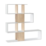 thumbnail of Libreria Design Zig Zag Scaffale Mensola Moderna Bianca Rovere Mobile per Libri con Ripiani per Soggiorno Salotto 145 x 145 x 29 cm Bianco Rovere