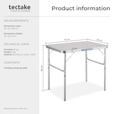 thumbnail of tectake Table pliante de camping en aluminium 75 x 55 x 68 cm 75 x 55 x 68 cm Gris