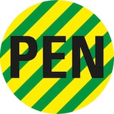 thumbnail of Aufkleber I Leiterkennzeichen PEN, RoHS-konform, Folie, selbstklebend, Ø 20mm, 20/Bogen, DIN EN 60445 / IEC 60417