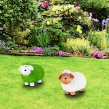 thumbnail of Relaxdays XXL Gartenfigur Schaf, Tierfigur, wetterfest, handbemalte Gartendeko, innen & außen, Keramik, 44 cm, weiß