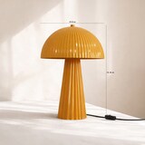 thumbnail of Now's Home - Lampe à poser en métal strie safran brilant 25x25x36cm thalia