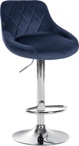 thumbnail of 2er Set Barhocker FALON - Samt Blau 46x49x83 cm Silber | Barstuhl Mit Lehne Drehbar Tresenhocker Tresenstuhl Kneipenhocker Kneipenstuhl